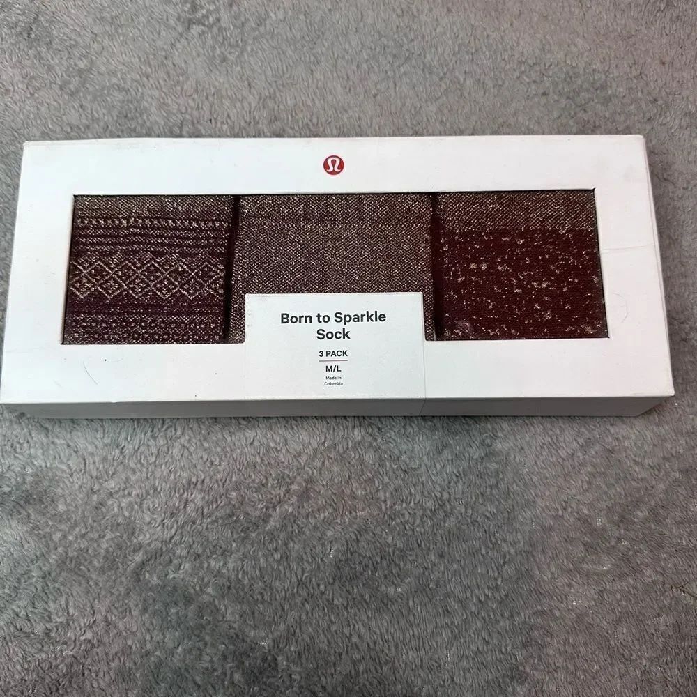 NIB lululemon Born to Sparkle Socks 3 Pack